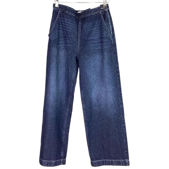 KanCan Jeans Women 11 29 Blue Cotton Ultra High Rise Super Flare Side Zip NEW - Picture 1 of 10